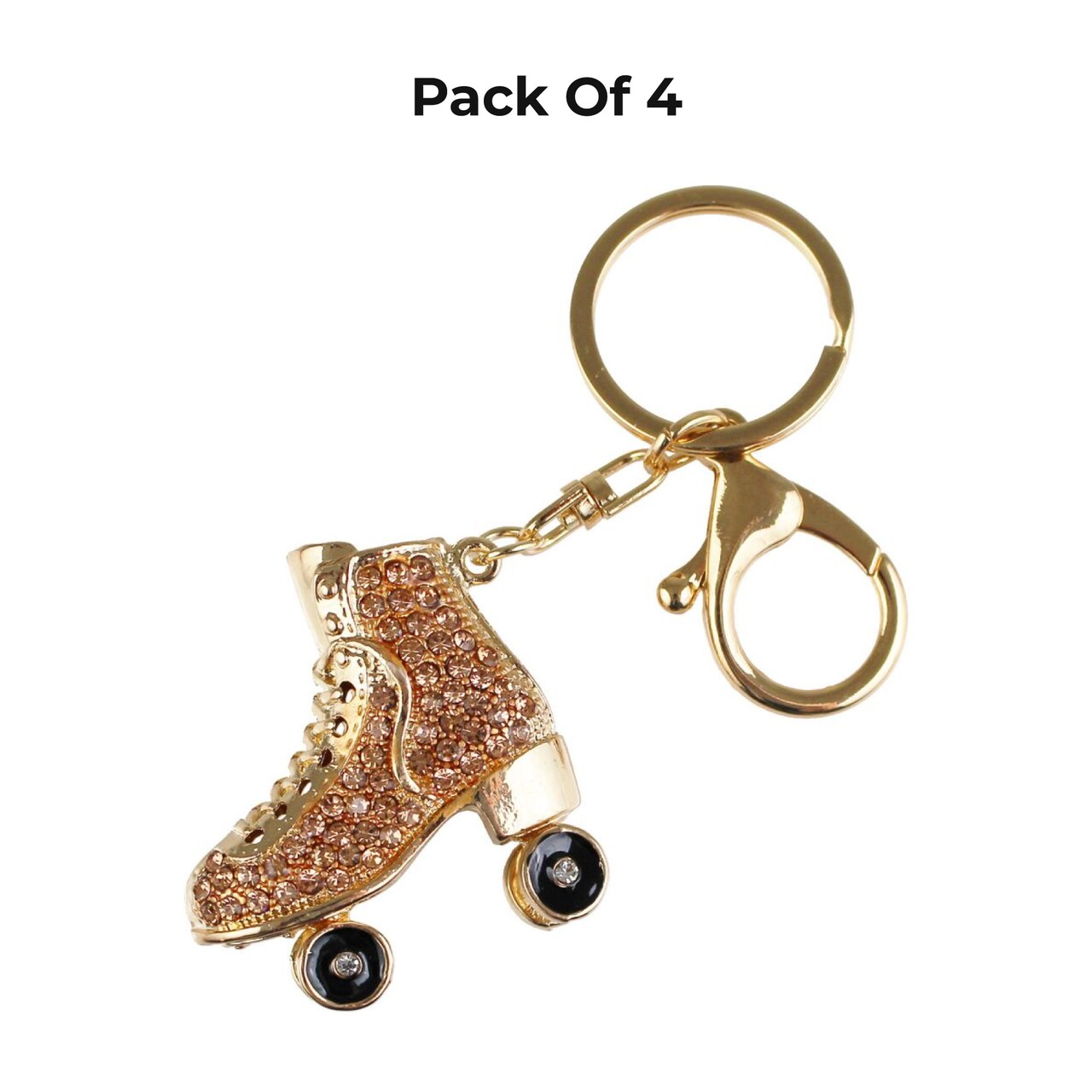 High-quality Roller Skate Rhinestone Keychain - 2 inches Metal with rhinestones | RAHEEV®